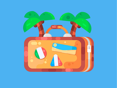 Travel Luggage app art branding design flat icon illustration illustrator logo luggage minimal train travel vector