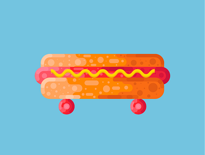 Hot Dog Drive art branding design drive flat hotdog icon illustration illustrator logo minimal vector