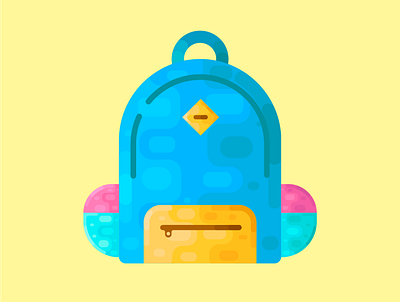 Backpack art backpack branding design flat icon illustration illustrator logo minimal vector