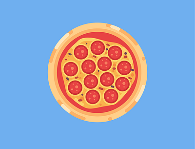 Delicious Pizza art branding design flat icon illustration illustrator logo minimal pizza vector