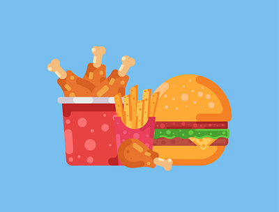 Burger menu - Fast Food art branding burger menu design fastfood flat icon illustration illustrator logo minimal vector