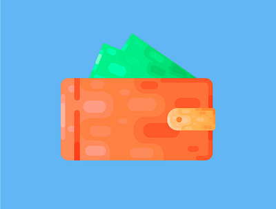 Wallet with money art branding design flat icon illustration illustrator logo minimal money vector wallet