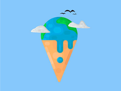Ice Cream World art branding design flat ice cream icon illustration illustrator logo minimal vector world