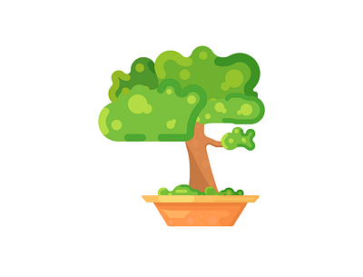 Bonsai art bonsai branding design flat icon illustration illustrator vector