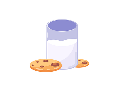 Milk cup with cookies art branding cookie design flat icon illustration illustrator milk minimal minimalist vector