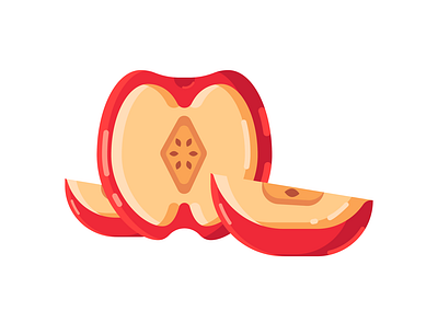 Sliced Apple app app design apple art branding design design art flat flat design flatdesign fruit graphic icon illustration illustrator logo minimal slice vector