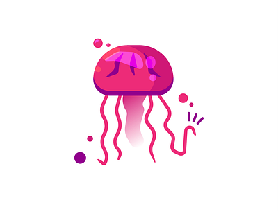 Jellyfish app art branding design flat flat design flat illustration flatdesign graphicdesign icon illustration illustrator jelly fish jellyfish logo minimal ocean sea vector