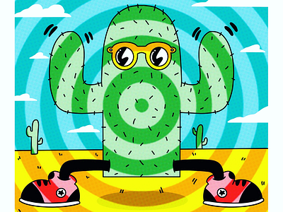 Cactus Jack cactus cartoon character creative fun green style sunglasses thx trippy weed