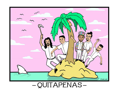 Quitapenas cumbia favorite band latino music palmtree quitapenas sharks tropical