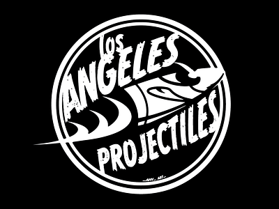 Projectiles adobe black and white cartoon design illustrator logo los angeles projectiles vector