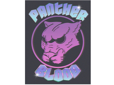 Panther blood 90s animals cartoon color gradient illustration panther photoshop pink purple style