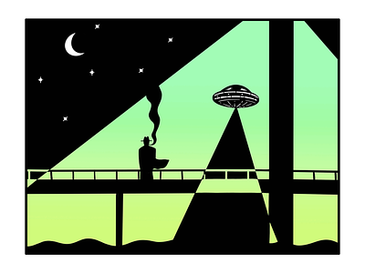 Smoking abduction abduction alien aliens animation black bridge cartoon green smoke ufo yellow