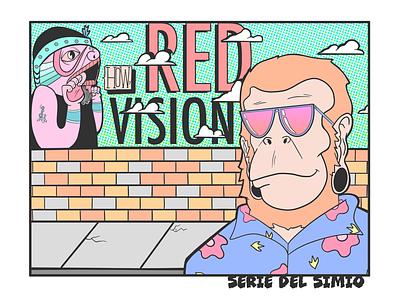 Red vision acid animals brick cartoon characters clothes color fashion fish gorilla high smoke style trip trippy weed