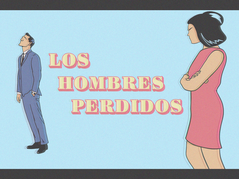 Lost men blue culture film design art spanish men women mexico illustration cartoon