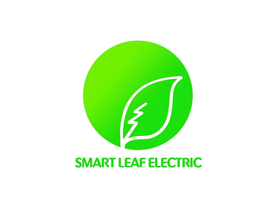 Smart leaf logo brand branding construction electric green installation leaf logo solar