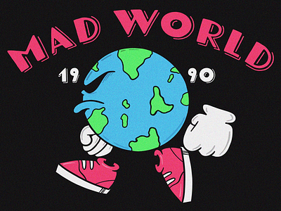 Mad world 1990 90s animation cartoon comedy globe gloves shoes style vibes world