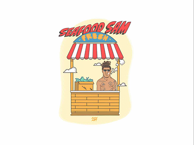 Seafood Sam art character comedy fish funny hip hop long beach music rap style