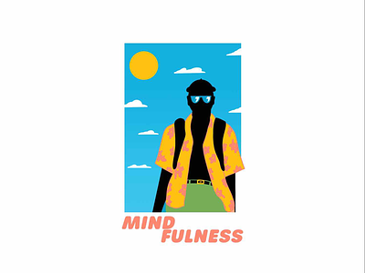 Mindfulness blue body graphics green hawaiian logo mind poster shirt soul style sun yellow