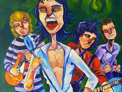 Ain’t nothin like a rollin stone. acrylic editorial illustration painting rolling stones