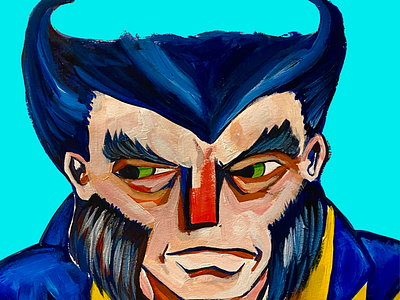 Fun with Wolvie acrylic comics illustration painting wolverine xmen