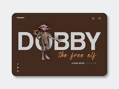 Dobby - The Free Elf - UI Design Concept cute design dobby elf fan art harry potter movie art ui concept uiux