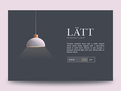 LÄTT - Pendant Lamp - UI Product Page Concept lightning minimalism minimalistic product page product page ui design