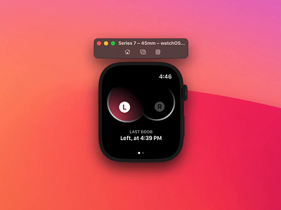 Booby Track, for watchOS animation apple watch baby boobs breastfeeding parenthood product design swiftui ui watchos