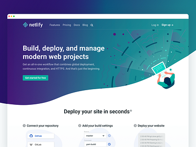 New Netlify Site: Home gradients home page illustration landing marketing waves