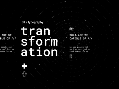 07 / Transformation abstract after effects animated typography black and white brutalist glitch intro kinetic typography kinetictype minimal motion design