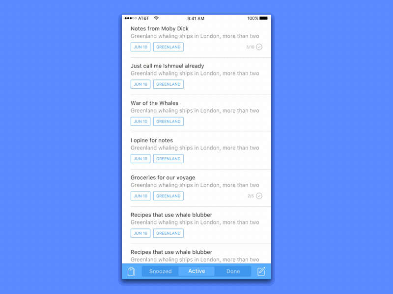 Fluxnote compose filter flow ios markdown notes search tag