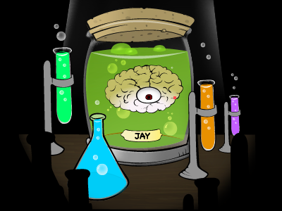 Brain brain jar science vector