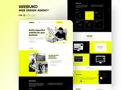 Webuko Web Design Agency agency black corporation design flat hero landing ui ui design uiux ux web agency web design yellow