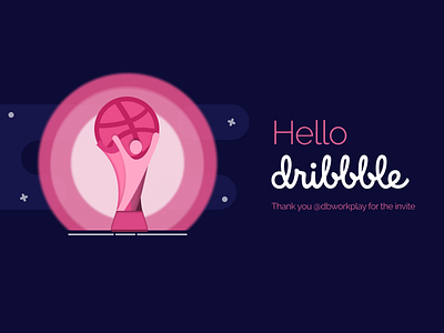 Hello Dribbble adobe art debut debut shot debutshot design dribbble ball dribbble debut dribbbleinvite figma flat hello hello dribbble hello world hellodribbble illustration illustrator line art vector world cup