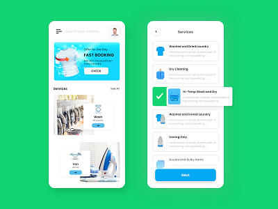 Laundry App - UI Design app design minimal ui ux