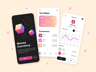 Money Currency App - UI Design app design flat minimal ui ux