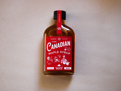 Canada West Maple canada canadian food illustration label maple maple syrup