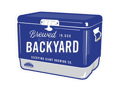 Brewed in our Backyard Cooler badge beer branding canada illustration logo sticker vector