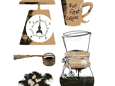 Tools Of The Trade chemex coffee grinds illustration