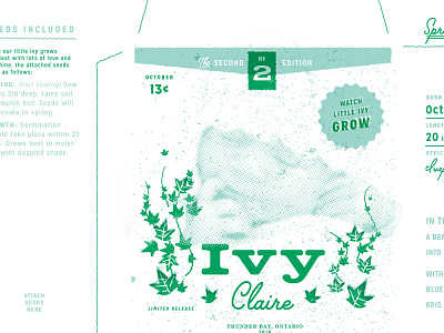 Ivy's Birth Announcement baby baby girl birth announcement dieline ivy packaging packet seeds