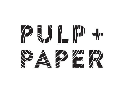 Pulp + Paper black branding logo tree tree rings wood woodgrain