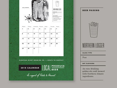 Roots To Harvest Calendar beer calendar canning hops jar letterpress local pairing pickles pint seasonal vegetables