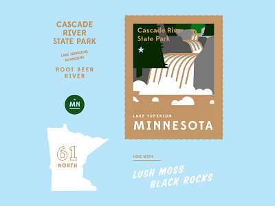 Cascade River State Park duluth minnesota river root beer stamp state park waterfall