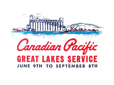 Canadian Pacific canada canadian great lakes hand drawn illustration lake lake superior logo shipping type typography vector