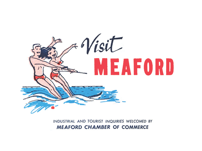 Visit Meaford logo typography vintage type vintage dot pattern halftone illustration lake water canada ontario tourism