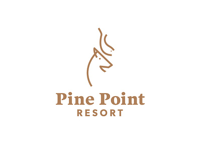 Pine Point Resort brand branding buck deer fish icon identity logo