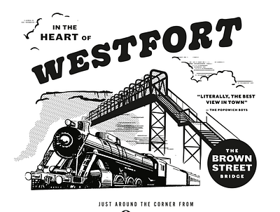 Brown street bridge bridge illustration retro shirt shirt design train trains tshirt vector vintage
