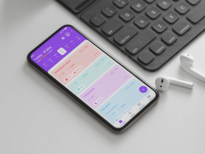 Defio app UI/UX design app application clean ui minimal minimalist purple reminder schedule ui