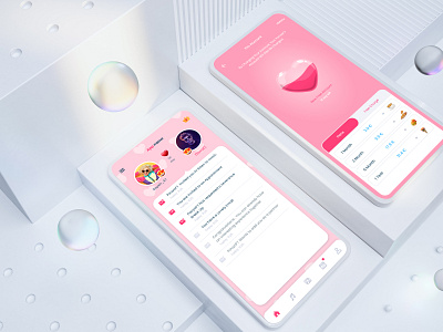 Recording Romantic App 3d 3d mockup app app design chat clean dating datingapp friend heart love pink red romantic social app socialmedia ui design uiux ux design valentine