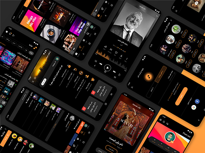 Dark Music Player UI/UX artist black dark dark app dark ui enterprise login music music player orange plans player playlist song subsciptoin uiux ux vip