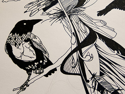 Ravens animal copic markers drawing fantasy illustration ink jason kan markers micron markers pencil raven